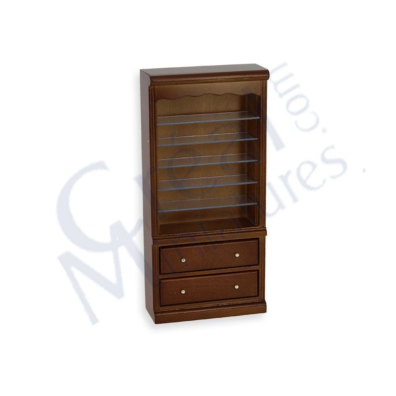 Single bookcase drawers walnut