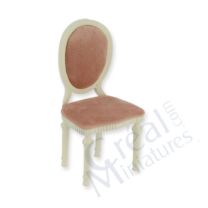 Straight chair L-XVI ivory, pink velvet
