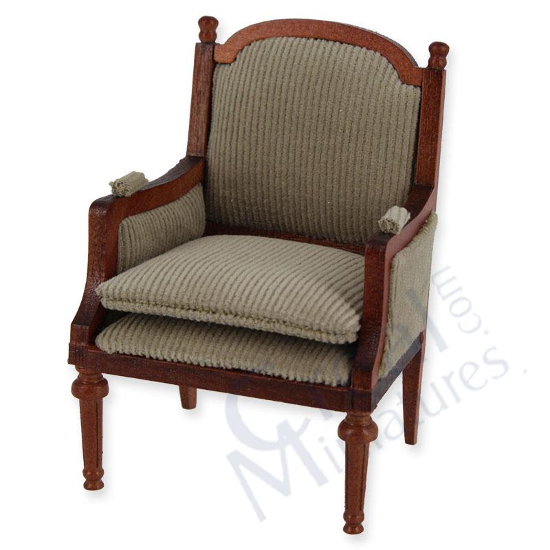 Bergère Louis XVI teinté, velours taupe
