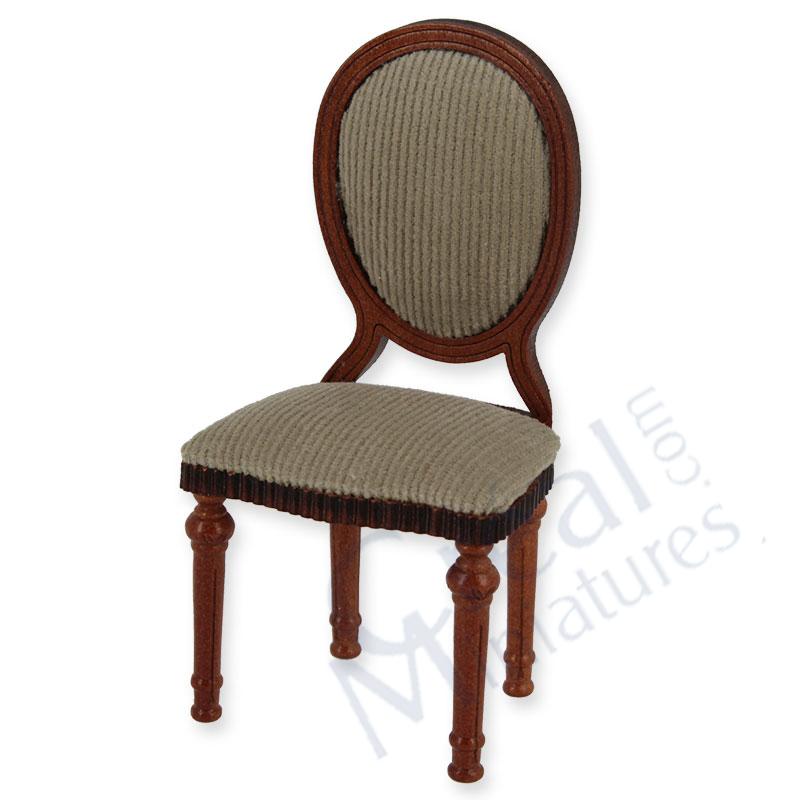 Straight chair L-XVI cherry, grey velvet