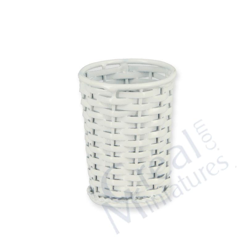 Metal waste paper basket white