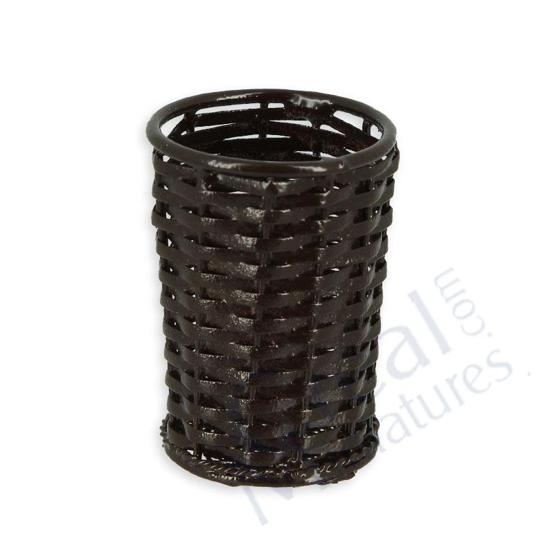 Metal waste paper basket brown
