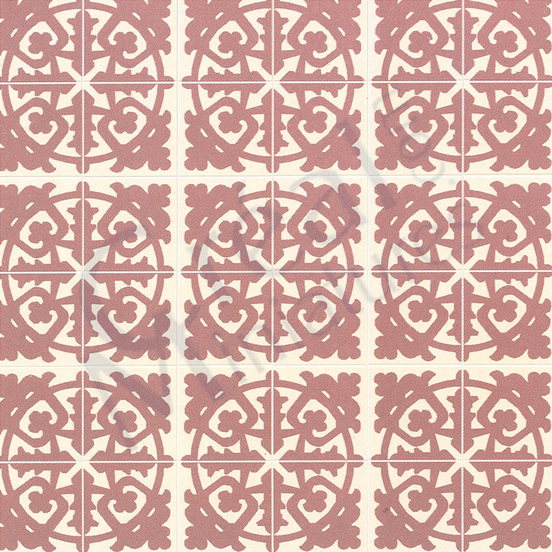 Carrelage sol beige motifs gris-rose