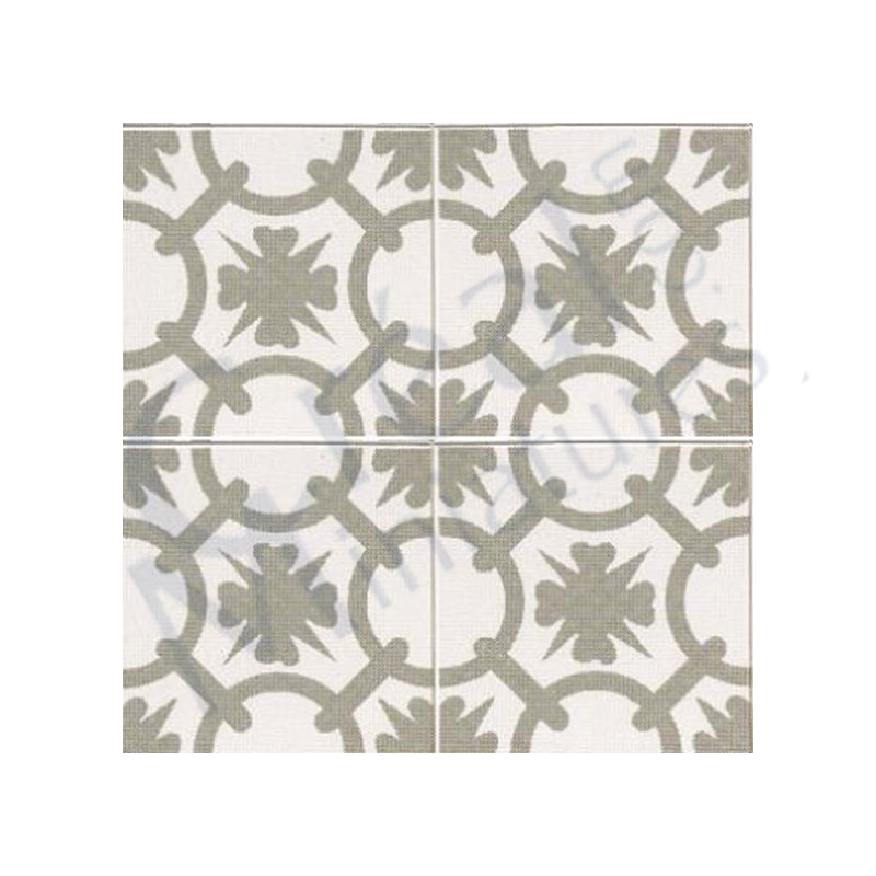 Carrelage sol blanc motifs gris