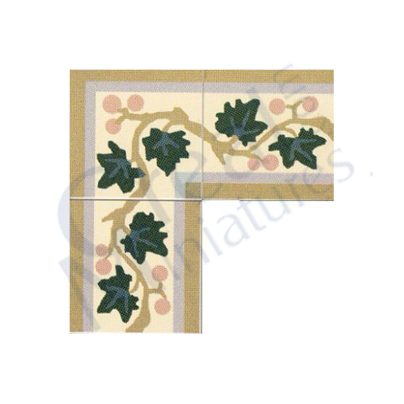 Frises pour sol beige feuilles et fleurs