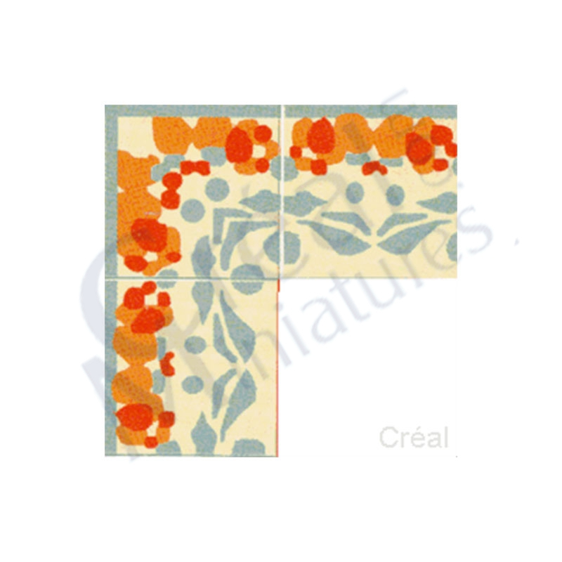Frises pour sol beige motifs oranges