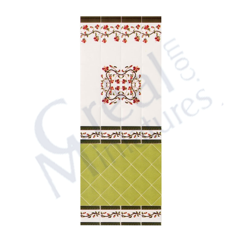 Carrelage mural vert et blanc pet.fleurs