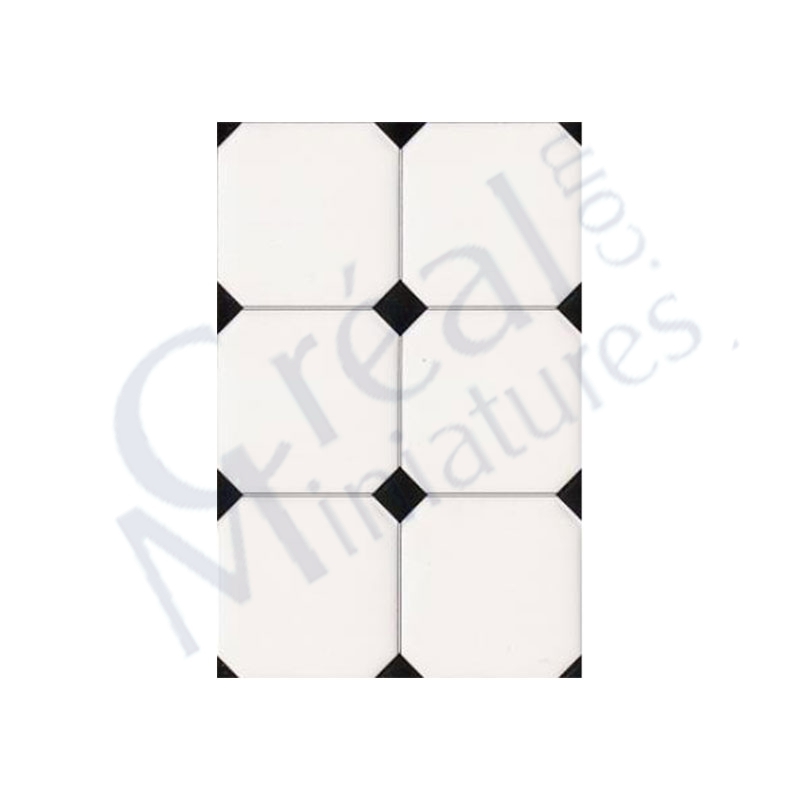 Carrelage mural blanc cabochons noirs