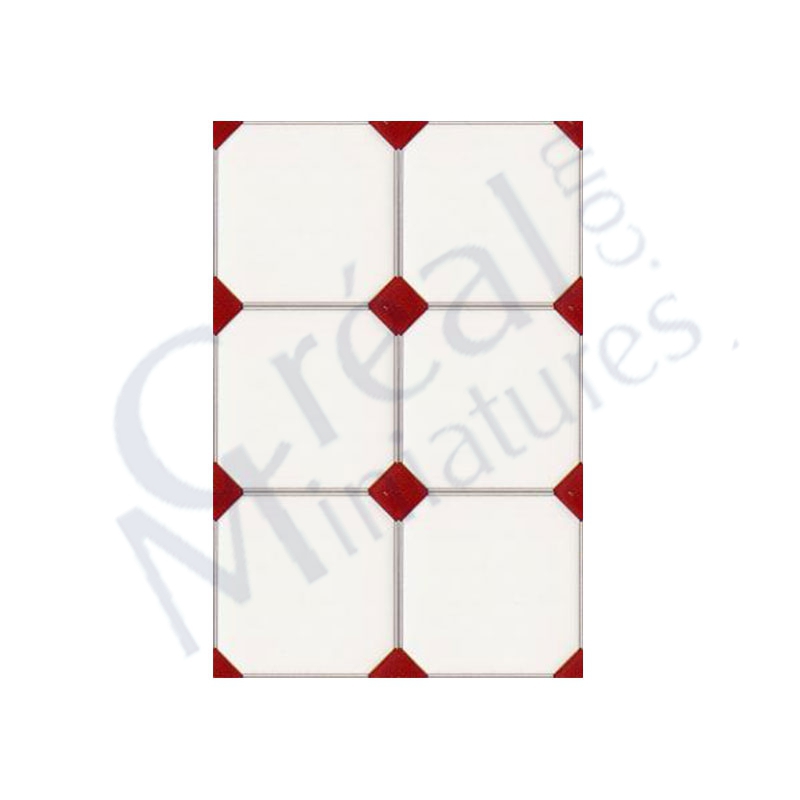 Carrelage mural blanc cabochons marrons