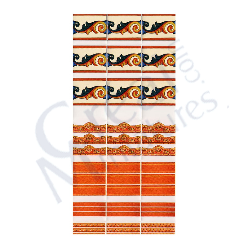 Friese fuer Wandfliese orange-Welle