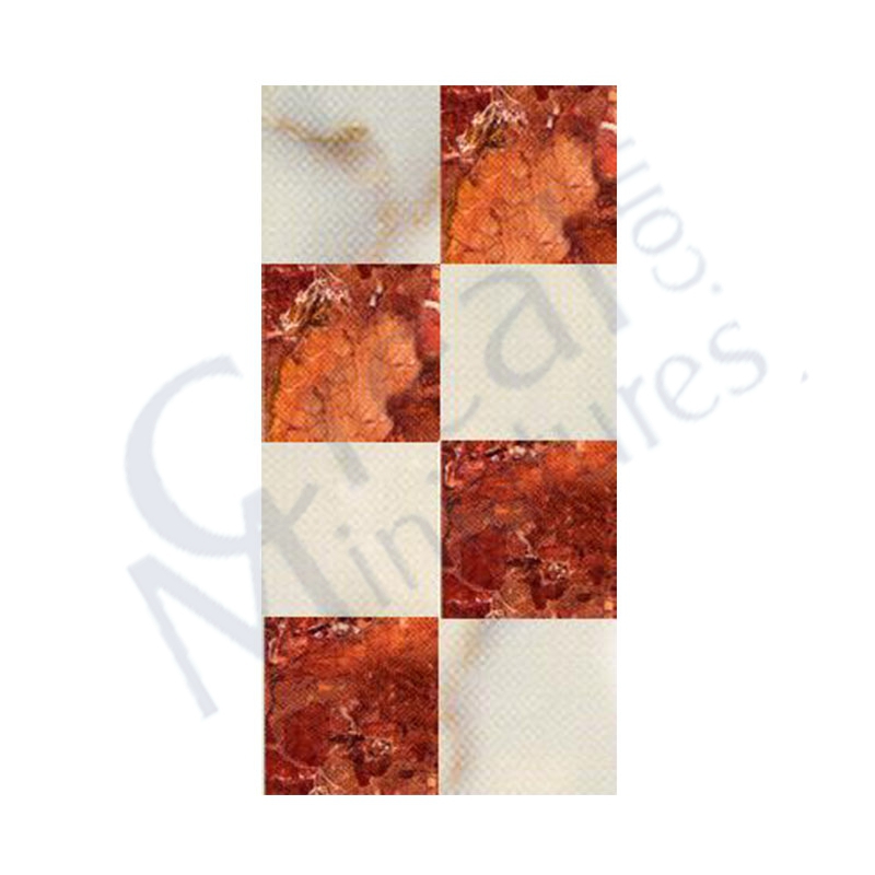 Imitation marbre damier rouge et beige