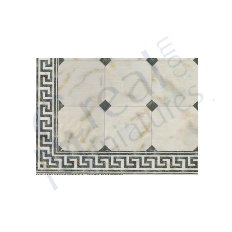 Imitation marbre blanc cabochons noirs