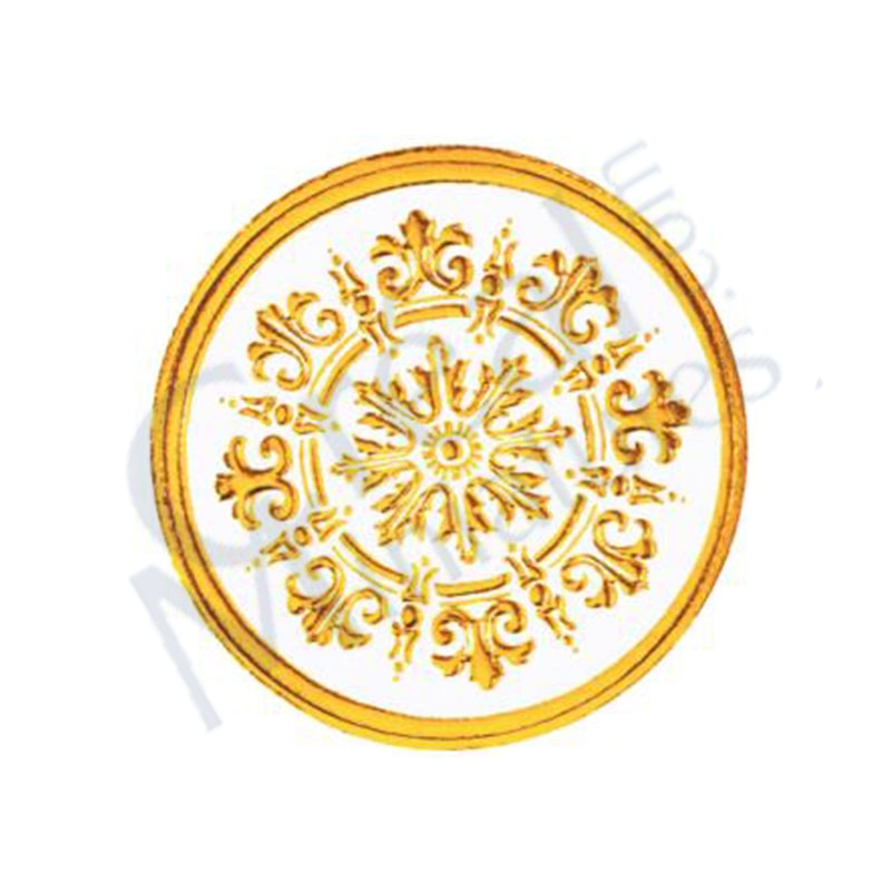 Rosace plafond 3D doree-blanc