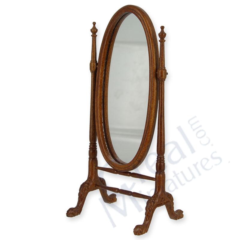 Miroir sur pied Louis XV merisier