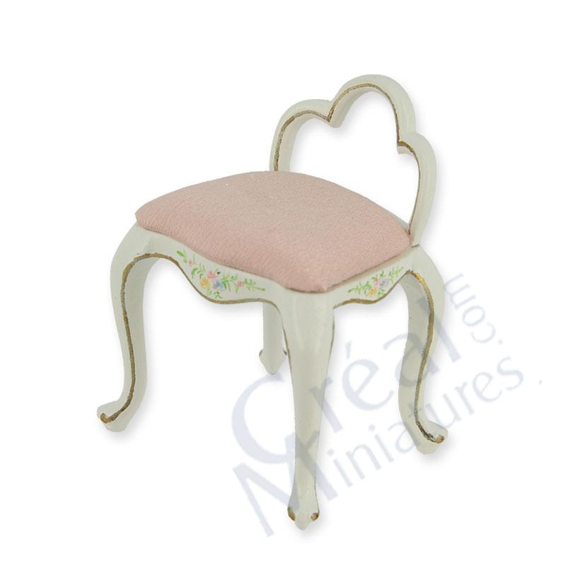Hocker Louis XV elfenbein-Blumen