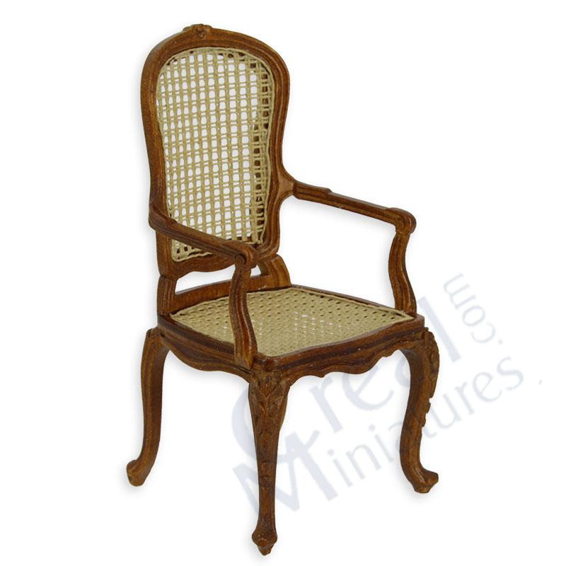 Cane armchair L.XV walnut