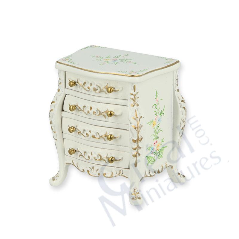 Bedstand Louis XVI Ivory-flowers