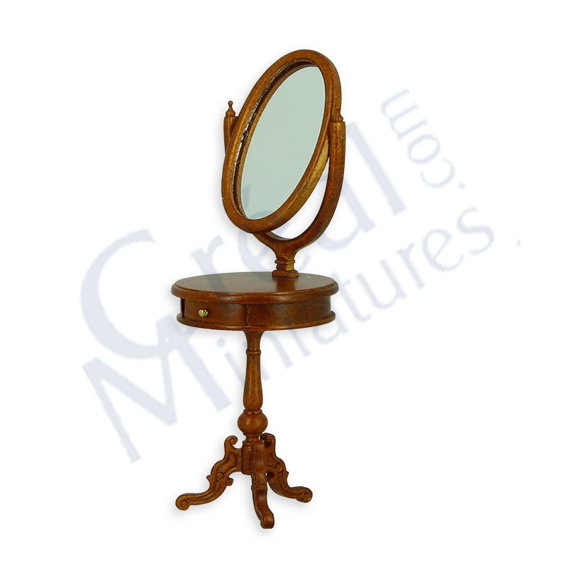 Coiffeuse ronde meriser avec miroir