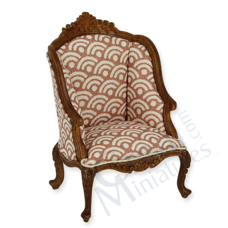 Single seat sofa Walnut pink n white