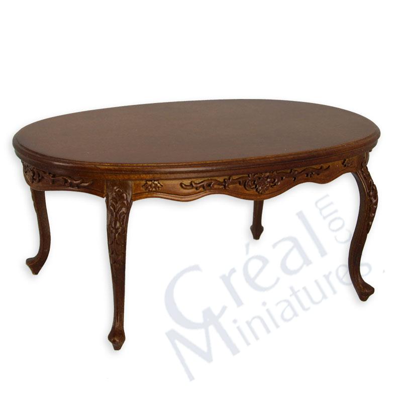 Esstisch oval Louis XV Nussbaum