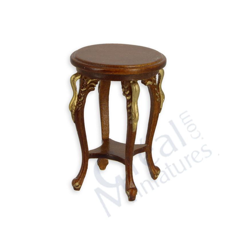 Round coffee table walnut