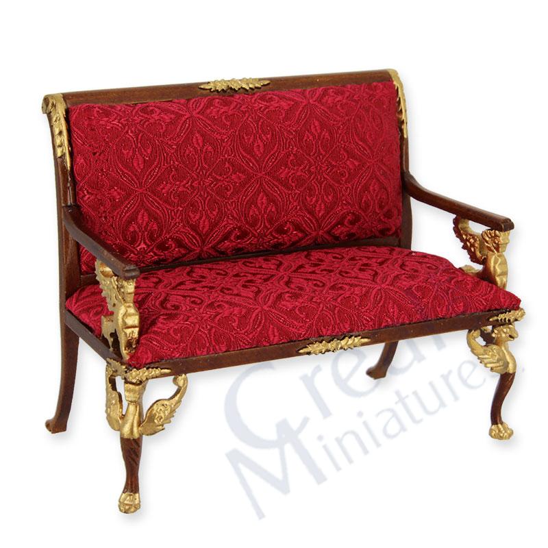 Sofa fabric walnut red-gold