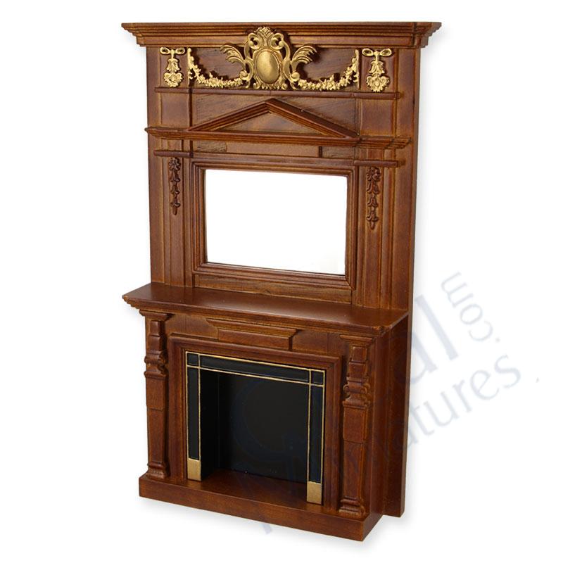 Kamin Empire Nussbaum-gold