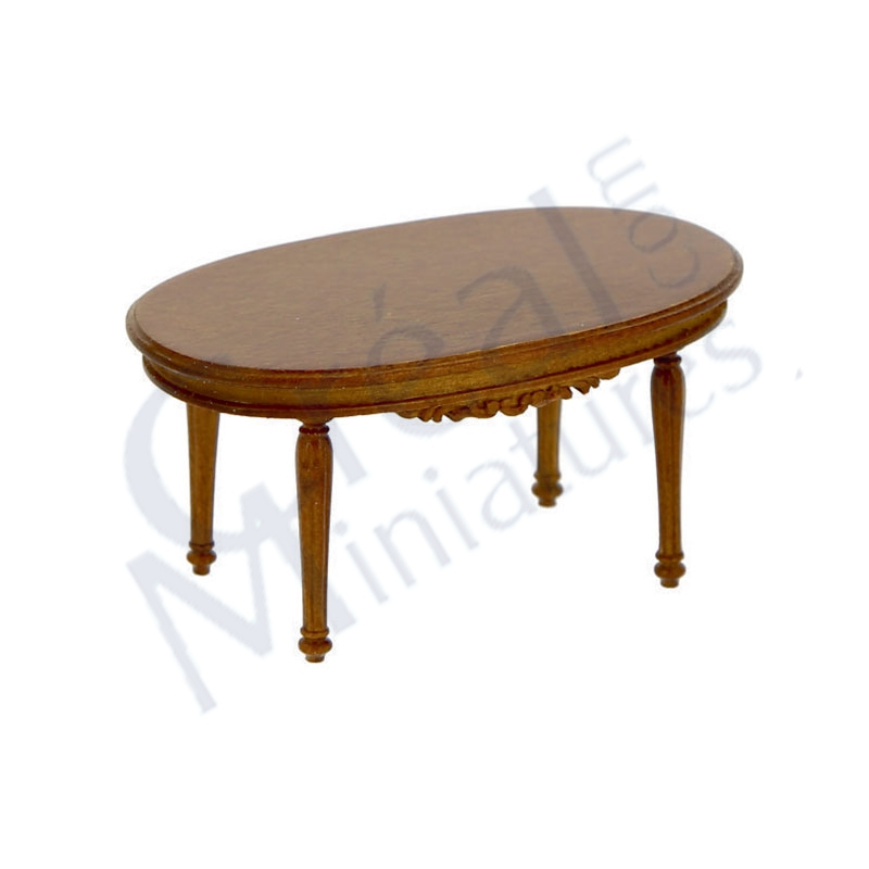 Oval tea table walnut