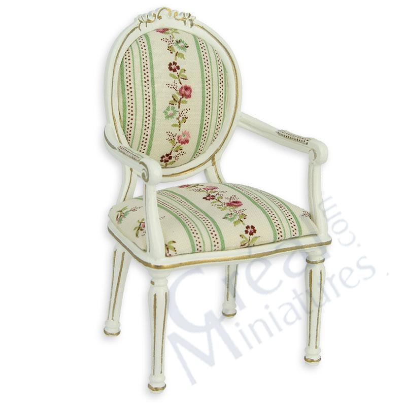 Sessel Louis XVI elfenbein-gold,gebluemt