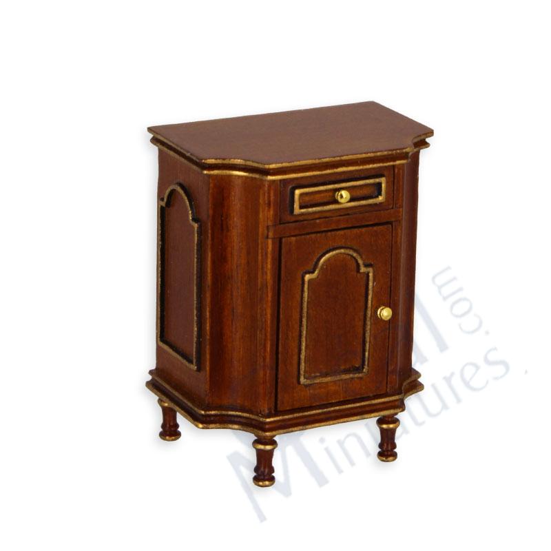 Bed stand walnut gold