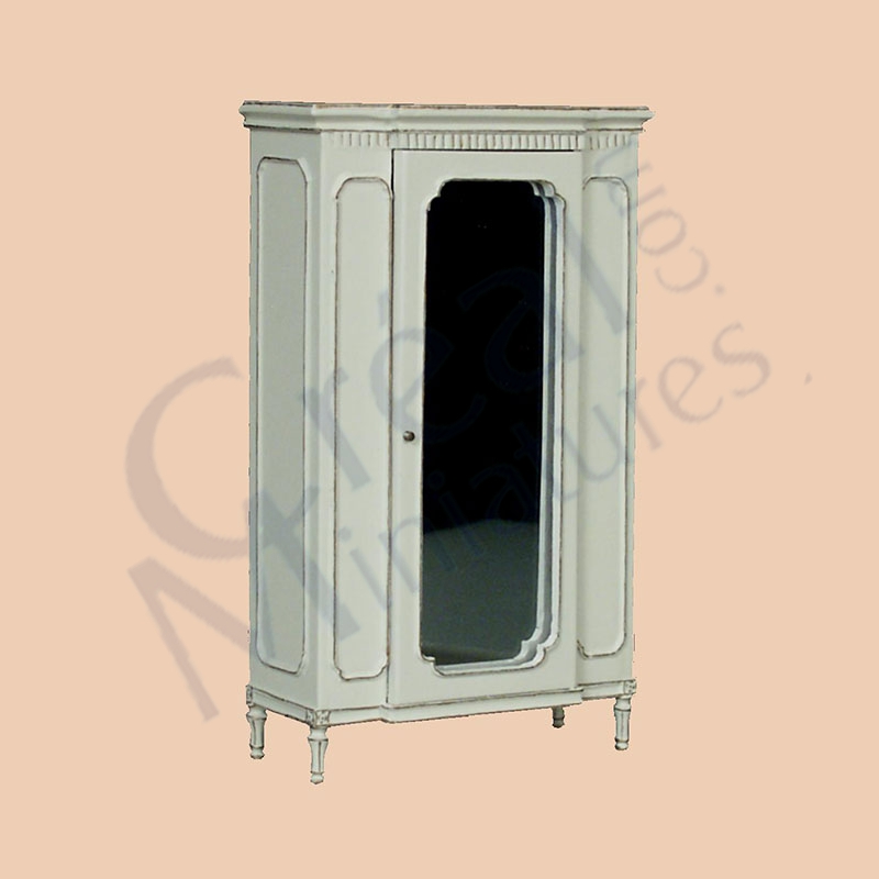Armoire Louis XVI miroir ivoire-or