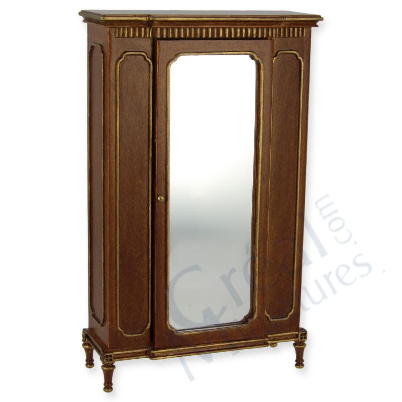 Schrank m Spiegel L XVI Nussbaum-gold
