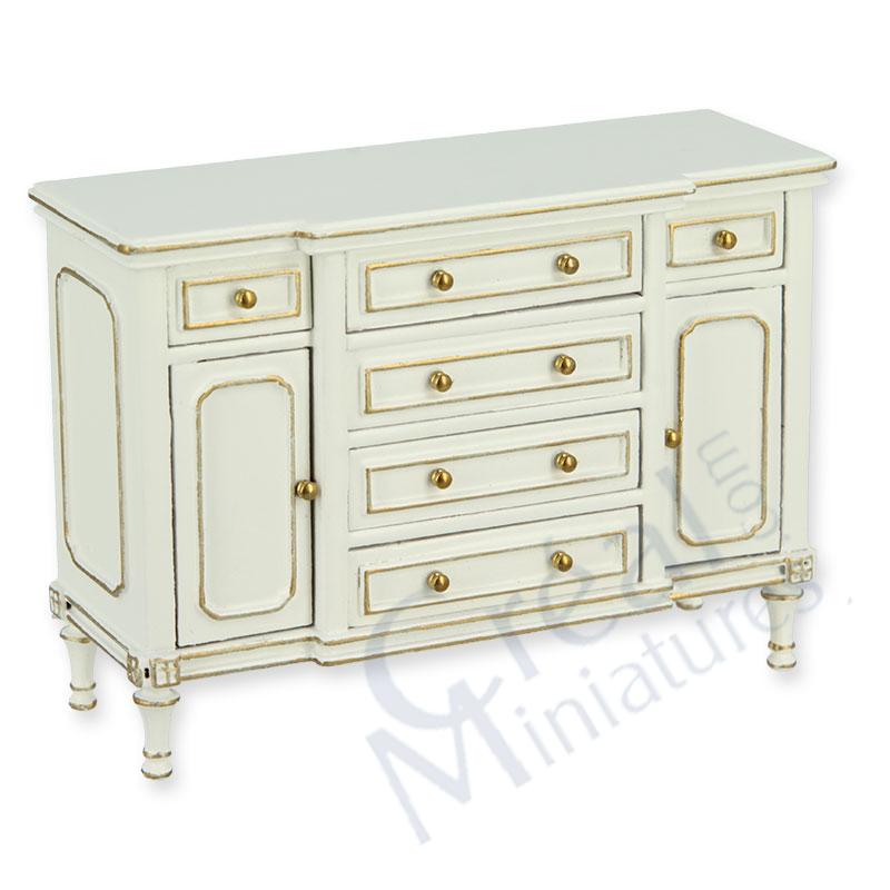 Commode Louis XVI ivoire-or