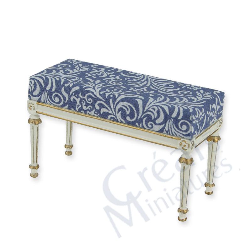 Bed stool ivory-old      blue
