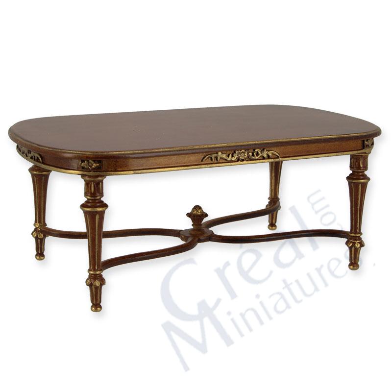 Oval table Louis XVI walnut-gold