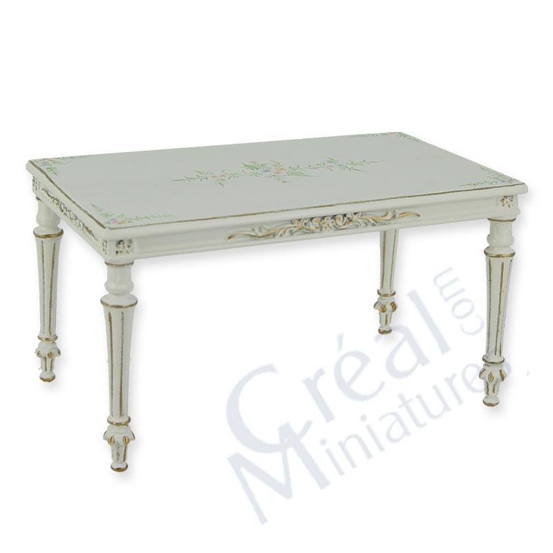 Table Louis XVI Ivory flowers