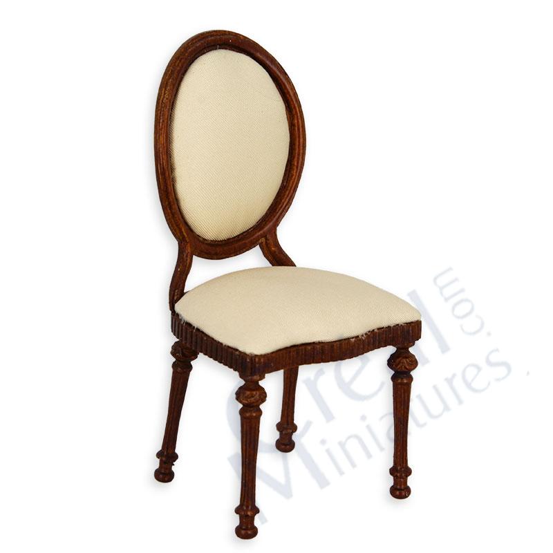 Chaise Louis XVI noyer- beige