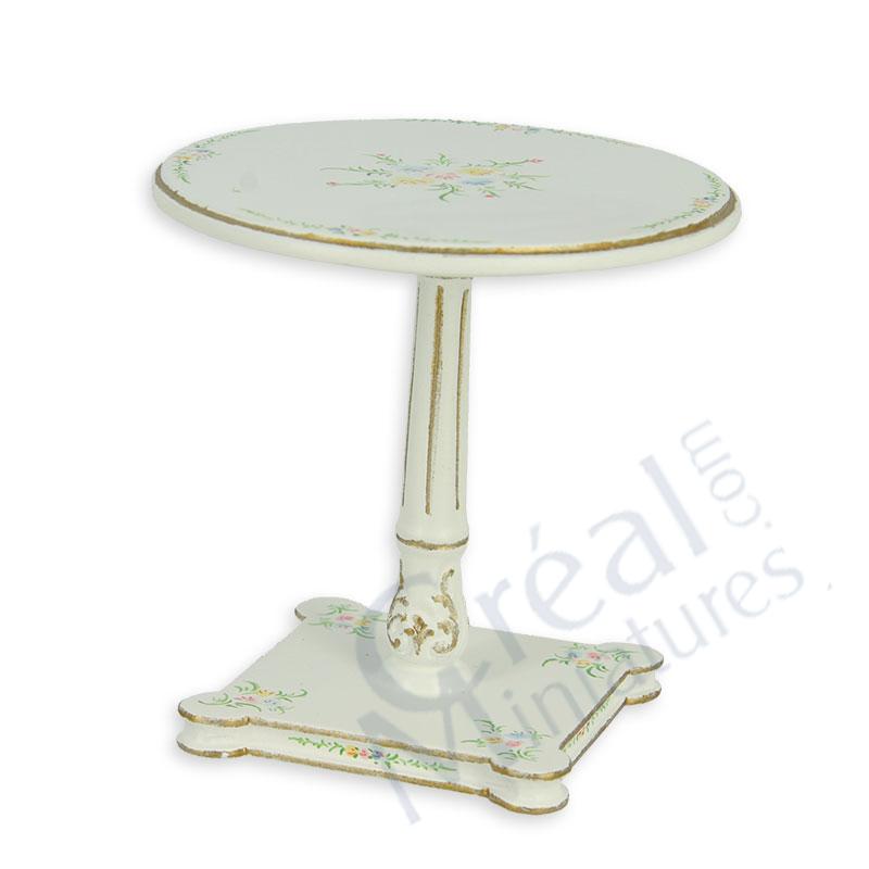 Tee table ivory flowers