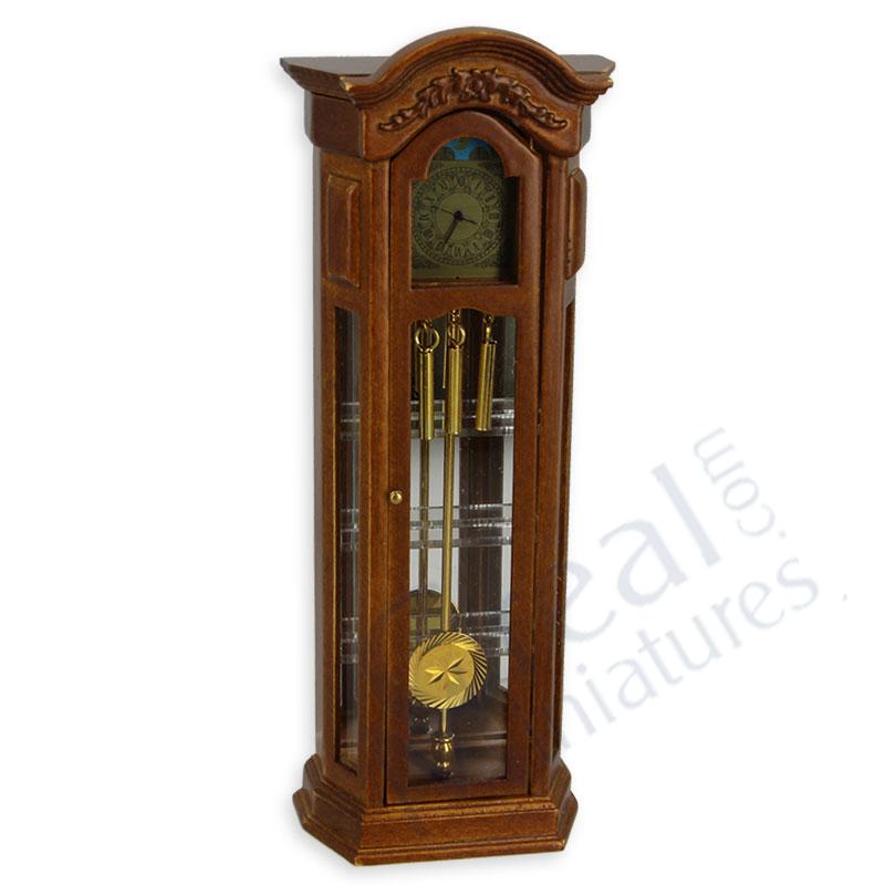 Corner grandfather clock walnut