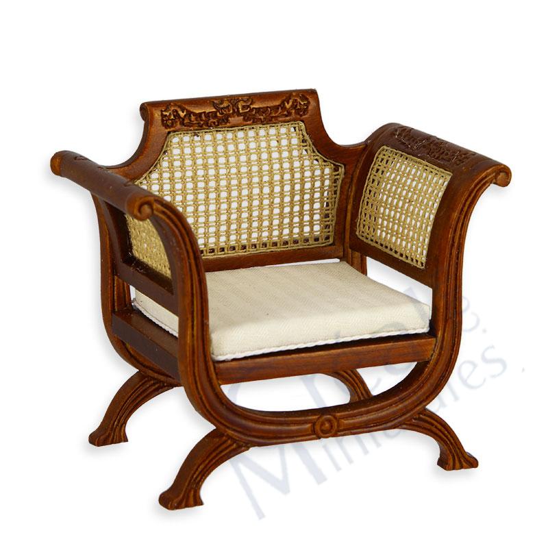 Sessel Louis Philippe Nussbaum Rohrgeflecht