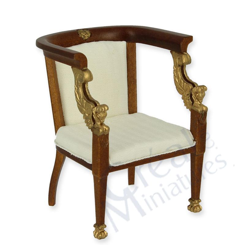 Fauteuil Empire noyer-or