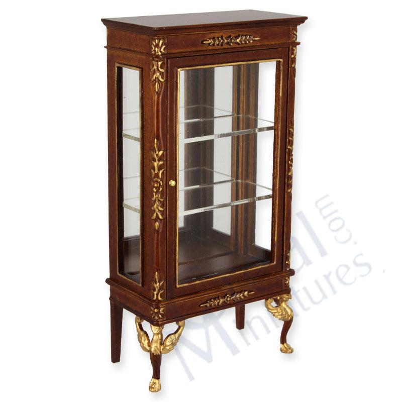 Showcase walnut gold with mirror