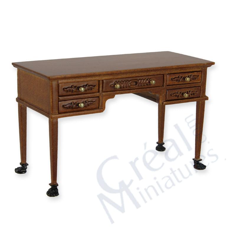 Empire style desk walnut/gold
