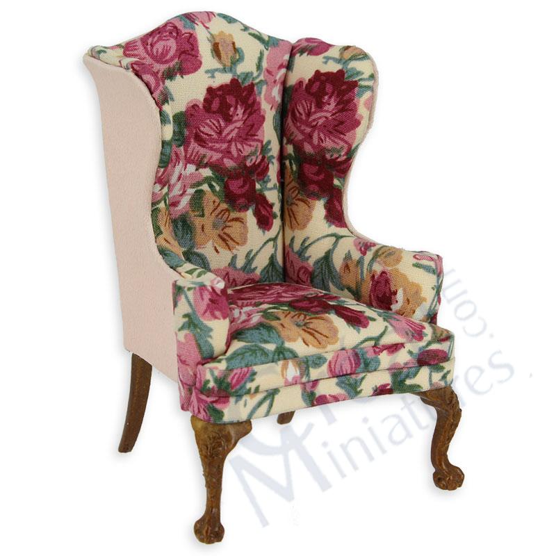 Sessel Nussbaum grosse Blumen