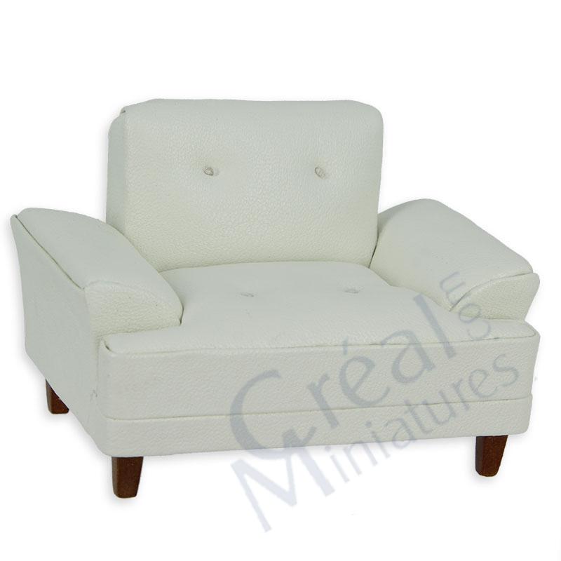 Fauteuil moderne cuir blanc