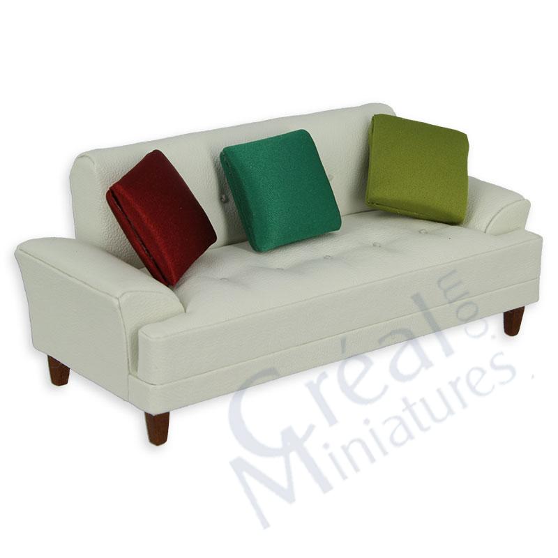 Sofa fabrick white leather
