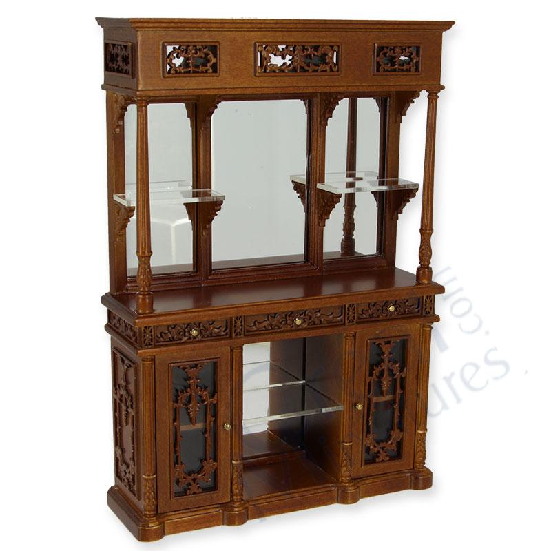Bar with mirror walnut