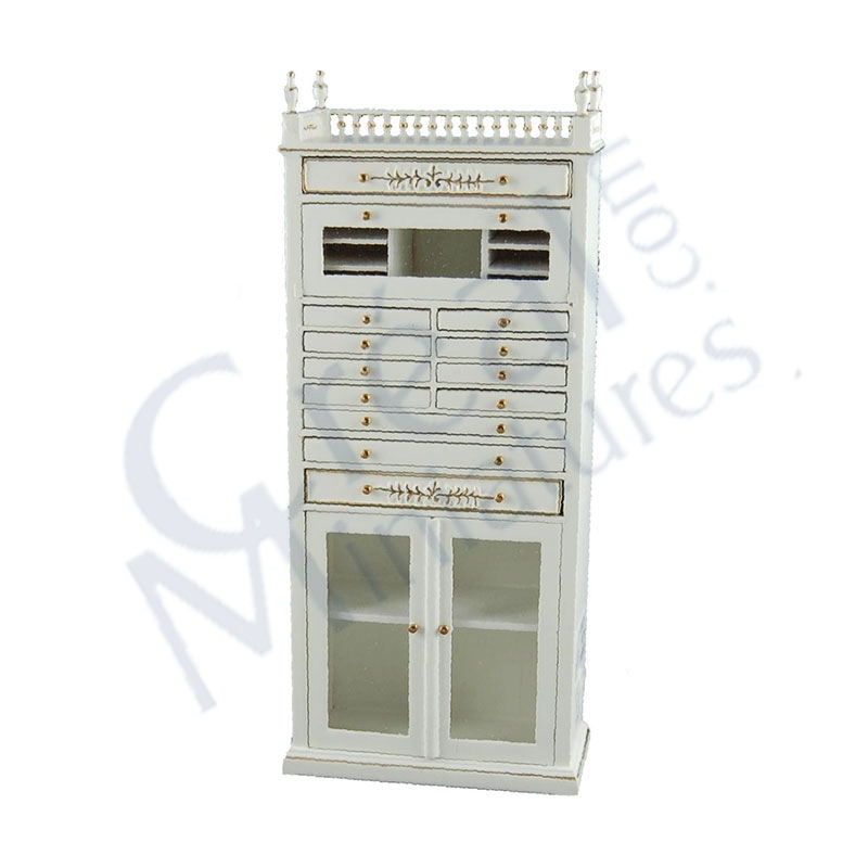 Showing cabinet white gold