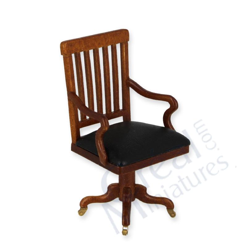 Chaise de bureau tissus cuir noir
