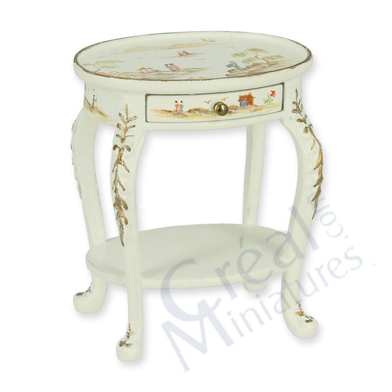 Beistelltisch oval weiss chinesisch